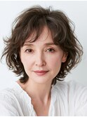 ４０代/大人ガーリー/ダークアッシュ/似合わせカット/川西池田