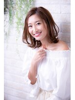 ヘアーアートシフォン 池袋西口店(Hair art chiffon) 丸型/切りっぱなしボブ/ピンクブラウン/美髪