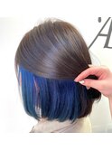 インナーカラー×ブルー