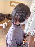 ウルフカット×インナーカラー×ピンク