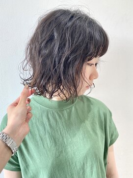 フォーク FOLK 【FOLK】リアルパーマ☆似合わせ波巻きミディアムボブ♪