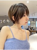 20代30代大人ガーリーショートヘアチョコレートモードショート