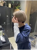 黒髪グレーベージュレイヤーロング前髪パーマ アッシュブラック