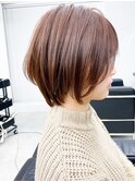 20代30代40代抜け感ショートレイヤーミルクティピンクアッシュ