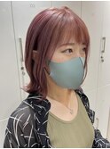 コーラルピンク/外ハネボブ/ハイトーンカラー＠20代/30代