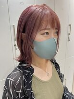 インク バイ アルテフィーチェ 甲子園口(ink by artefice)&nbsp;コーラルピンク/外ハネボブ/ハイトーンカラー＠20代/30代