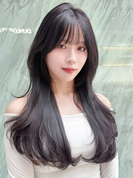 ビビディ バビディ ブー 河原町三条店(Bibbidi.bobbidi.boo) くびレイヤー黒髪ロングフェミニンロング韓国ヘア