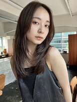 グレージュカラー　モカムースカラー　顔周りレイヤー