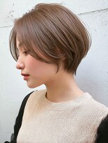 ジゼル 博多筑紫口店(GiseL)&nbsp;ショートボブ 美人ショート 丸みショート アッシュベージュ 艶髪