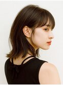 くびれヘア 顔周りカット 外ハネ アッシュブラウン 髪質改善