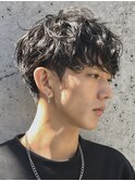 渋谷シャドウパーマメンズカットマッシュウルフルーズパーマ