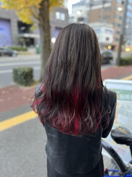 プログレス フレスポ富沢店(PROGRESS) アッシュブラウン×インナーカラーレッド