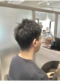 ベリーショートアッシュブラックアップバング透明感