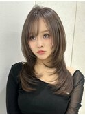 イメチェン/ピンクベージュ/アンブレラカラー/前髪/渋谷