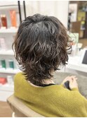 ウルフレイヤー×無造作パーマ
