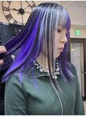 グレージュレイヤーウルフカットハイトーンカラーデザインカラー