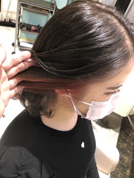 ミエルヘアーエスト 新宿店(mielhair est) イヤリングカラー×ベビーピンク　　【新宿】