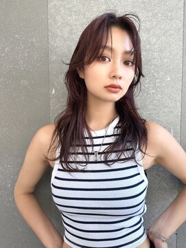 ロンドローズ 名古屋(Lond damaskRose) リフトレイヤー センターパート ブリーチ縮毛矯正 ヨジャドル33