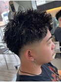 短髪パーマツイストスパイラルパーマスパイキーショートパーマ