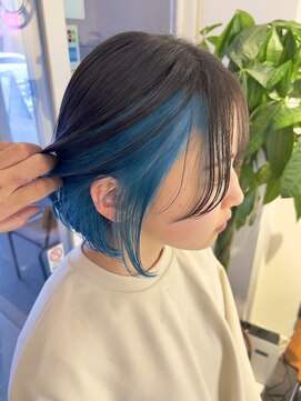 オーブ ヘアー プリモ 盛岡店(AUBE HAIR primo) インナーカラー（青）