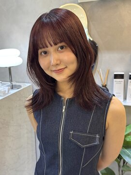 ジーナ 天神(Zina) 韓国ヘア/顔まわり/レイヤーカット/ボルドーブラウン