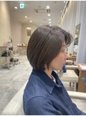 レイヤーショートボブ×ベージュブラウン