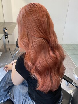 サンクプロジェクト(cinq PROJECT) コーラルピンクベージュオレンジブラウンレイヤーハッシュカット