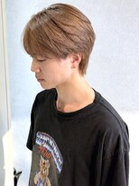 ノッポサン(Noppo3) ラウンドマッシュ ハイトーンベージュ ブリーチ メンズカット