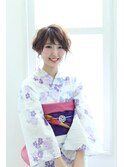 ミディアムボブ☆彡抜け感♪浴衣アップスタイル