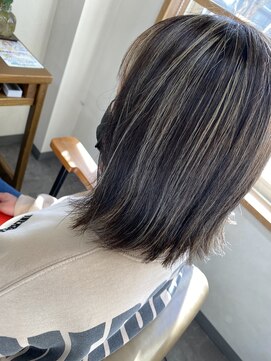 東京ヘアーサロン 前下がりボブ/30代/40代/50代/北本/桶川/白髪ぼかしハイライト