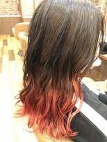 エミュー ラ ピエス(emu la piece)&nbsp;グラデーション/ガーネットレッド/波巻き/キレイめカジュアル