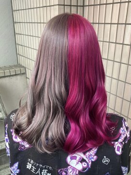 マティーナ ヘアー 池袋(Matina hair) 【ツートン☆ビビッドピンク×グレージュ】