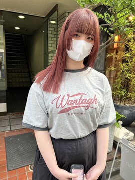 ネルケ 立川(nelke) ロングヘア×ピンクカラー_髪質改善トリートメント_韓国