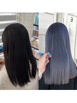 クラン ヘアーアンドスタジオ(CLAN hair & studio) ハイトーン水色カラーペールブルー髪質改善トリートメント