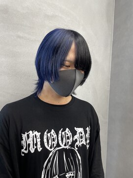 ファイブバイジエクト 堀江(FIVE by The Ect) ツートンカラー ブルーカラー ブラックカラー インナーカラー