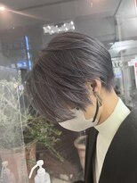 ルートエイチ 市川(Root H) 黒髪グレーベージュレイヤーロング前髪パーマ市川