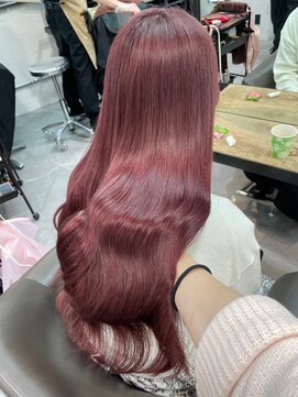 ベレーザ 渋谷(BELEZA) 6870ラベンダーパープルハイトーンカラー波巻きレイヤーロング