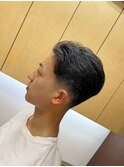 メンズカット刈り上げフェード七三分けシェービング眉カット