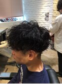 刈り上げセンターパートフェザーパーマサーフカールs