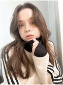 顔周りレイヤー ロングヘア韓国風 透明感カラー【横浜】k