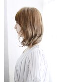 ワンレンボブルフ小顔ネビージュブリーチ縮毛矯正黒髪質改善/055