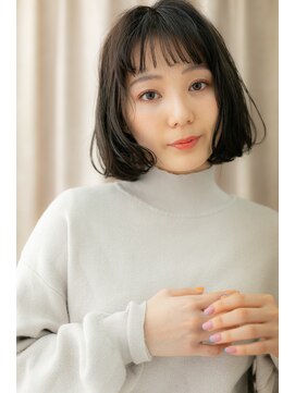 モッズヘア 越谷(mod's hair) シースルーバング大人美人ウェットヘア黒髪ボブY越谷30代40代