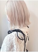Say.黒髪ボブルフネビージュ小顔ワンレンホワイトブリーチボブ