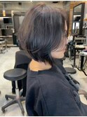 海外ヘア 外国人風色気前下がりレイヤーボブ カーテンバングt310