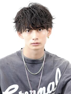 アーリー(Ali'i) ソフトツイストパーマ韓国マッシュブルーブラック束感ショート