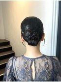 ロングヘアの変形お団子
