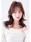 チョコグレージュ/20代30代大人かわいい/ミディアムレイヤー
