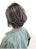 梅田/髪質改善/細めハイライトカラー×シャギーウルフパーマ