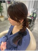 ヘアセットサイド編みおろしくるみちゃんヘア心斎橋美容室