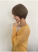 丸みショートベージュカラー　奈良王寺